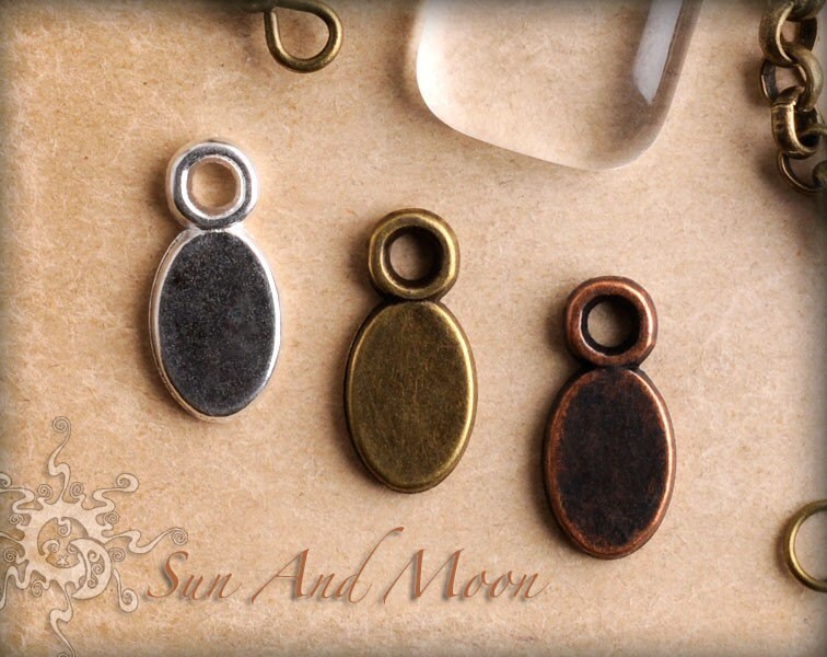 40 Oval Bails Earring Bails Glue On Bails With Flat Pad