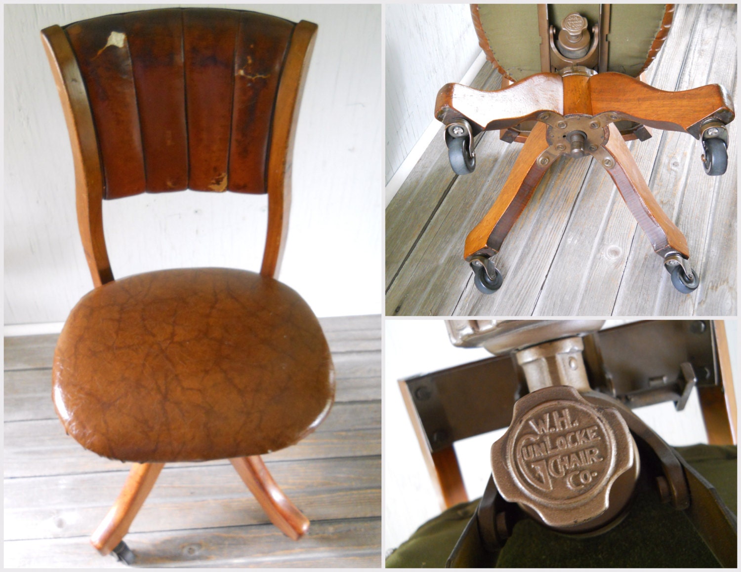 Vintage W. H. Gunlocke Rolling Office Chair