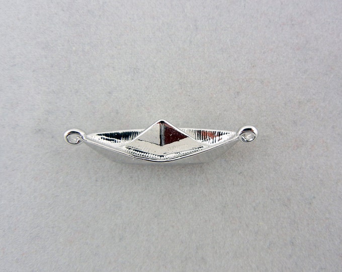 Silver-tone Paper Hat Pendant Double Link