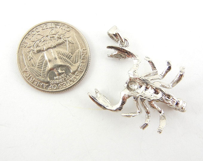 Silver-tone Scorpion Pendant Rhinestones