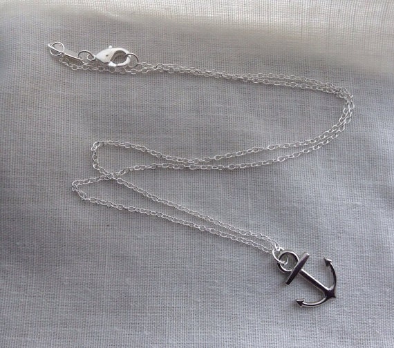 Items similar to Anchor Silver Necklace, silver anchor necklace, anchor