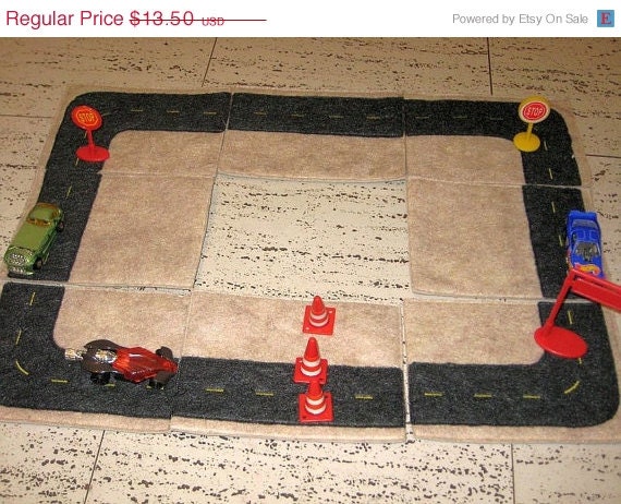 SALE Felt car track mats for on the go fun Il_570xn