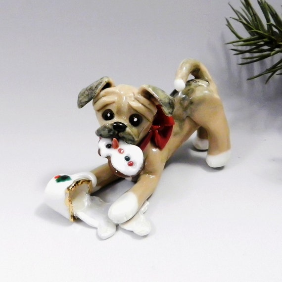 puggle christmas ornament porcelain figurine santa s puggle christmas ornament porcelain figurine santa s