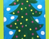 Items similar to Whimsical Christmas tree Canvas on Etsy