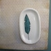Blue bird feather ceramic tray / plate, fall tribal blue bird feather spoon rest, soap dish for him