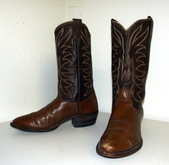 Two tone Brown Cowboy Boots Nocona brand size 9 D or