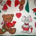 Valentines Applique Fabric - Hearts Bears Bunnies Love Appliques - Craft Supply - Sewing Supply - Make Appliques