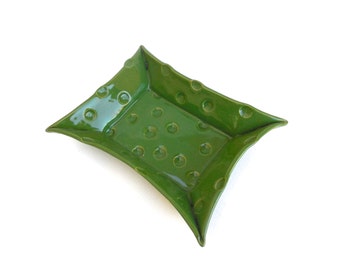 happy festive hand built porcelain dot tray