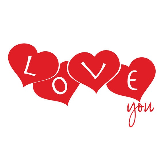 Valentines Day Love You Heart Decal DB181