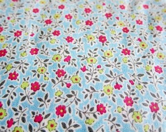 Mini Flowers on Blue - Japanese Floral Fabric - Fat Quarter