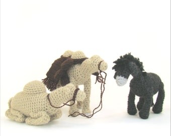Camels and Donkey Crochet Patterns -Christmas Nativity Pattern - Creche Crochet Pattern - PDF - Cuddle Bug Kids Crochet Patterns