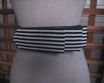 50s RAYON STRIPED Belt 1950s Sz 37 To 41 Inch Waist Size X Large