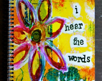 I Hear the Words 5.5"x8.5" Lined Paper Notebook, Coil Bound Book, Spiral Bound Journal, Lined Paper Journal, Wholesale Notebook