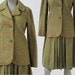 1960s Moss Wool Tweed Suit: Vintage Green Preppy Two Piece, 60s Jacket & Pleated Skirt, Back to School, Autumn Fall Collegiate