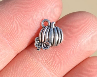 BULK 50 Silver Pumpkin Charms SC3143