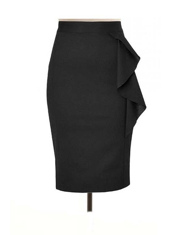 Items similar to pencil Skirt with side peplum flair, custom skirts ...