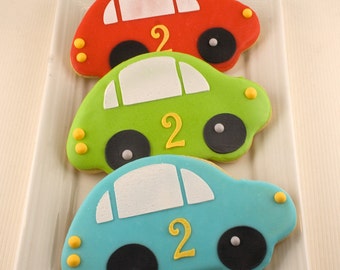 Car Cookies- 12 Decorated Sugar Cookie Favors