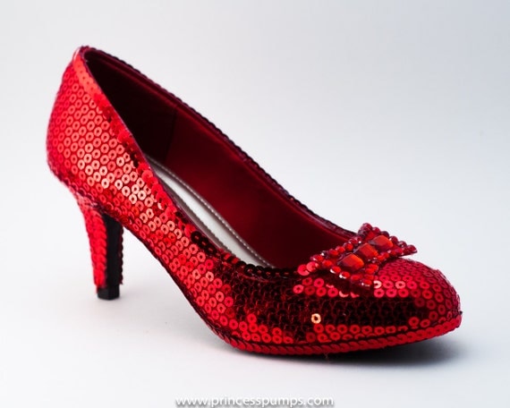 Princess Pumps Simple Red Sequin 3 Inch Heels by princesspumps