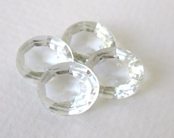 Vintage Rhinestone Glass Jewel Clear Crystal Oval Transparent Unfoiled 12x10mm rhs0447 (4)