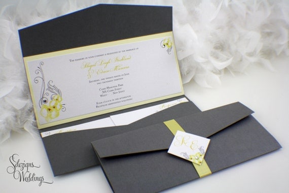 Yellow Orchids Wedding Invitations Il_570xn