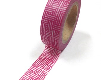 Washi Tape - 15mm - Magenta Woven Pattern - Deco Paper Tape No. 660