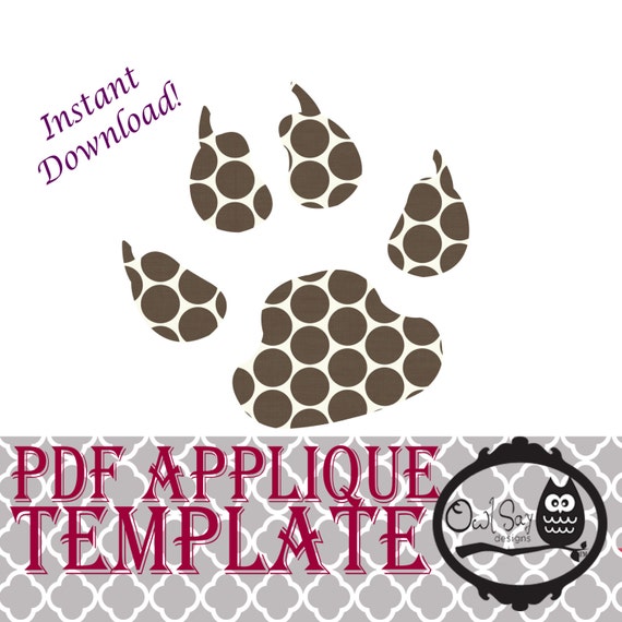 Applique Template Bear Claw