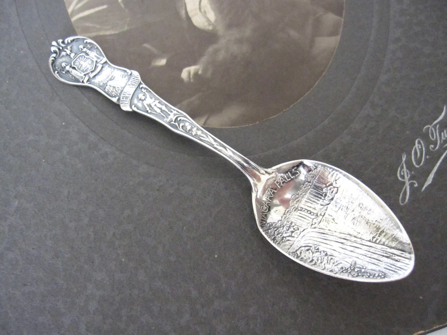 Antique Sterling Silver Spoon Niagara Falls New York Souvenir