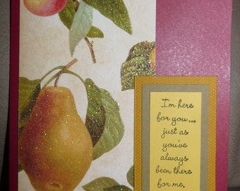 I'm Here for You - Handmade Card - Glittered Cardstock - Sympathy - Get Well - Encouragement - FREE Shipping