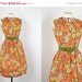 1950s 1960s Dress - Vintage 50s 60s Cotton Blend Olive Cocoa Floral Day Sundress L - Auburnette