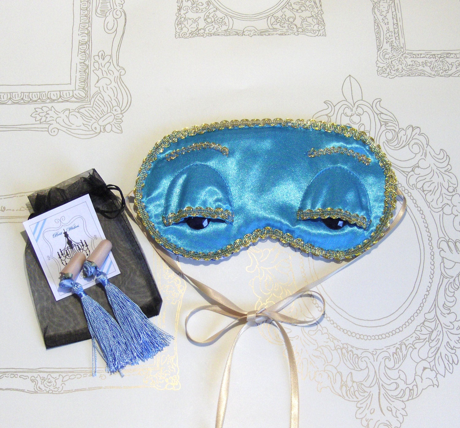 Breakfast at Tiffany's inspired sleep mask and ear by talulahblue