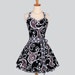 Sweetheart Retro Apron , Sexy Kitchen Apron in Michael Miller Surf Collection Grey Black and White