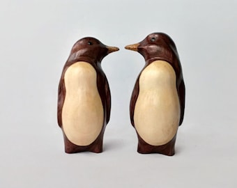 Rustic Wedding Cake Topper unique penguin Cake Topper Handmade rustic wedding cake toppers wood Mr and Mrs  bride and groom