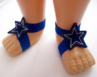 Dallas Cowboys Star NFL Football Sp orts baby barefoot sandals - Girls ...