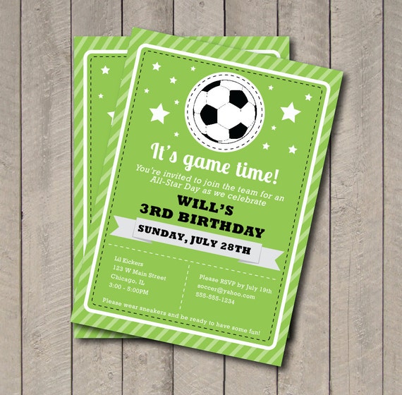 Items similar to Soccer Birthday Party Invitation - Soccer Invite ...