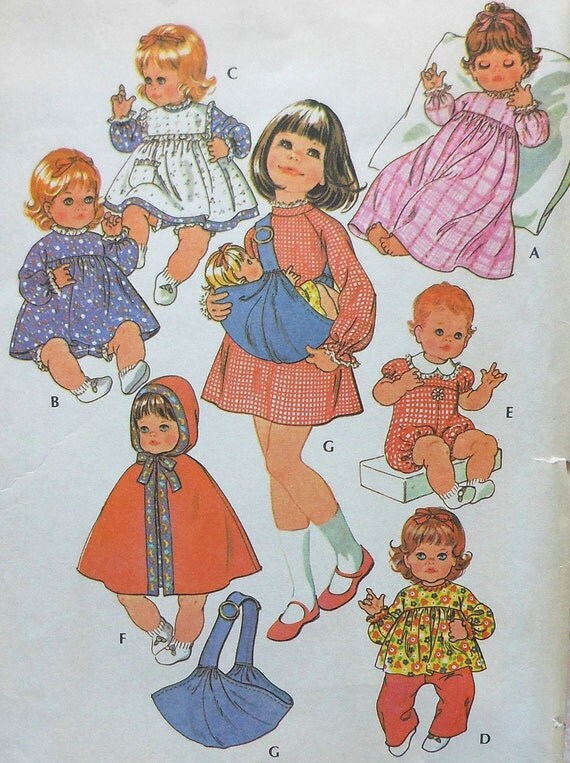 Vintage 1416 Doll Clothes Sewing Pattern McCalls
