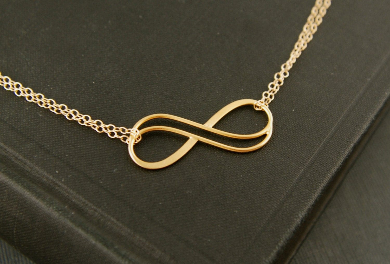 Large gold infinity symbol and gold filled bracelet simple