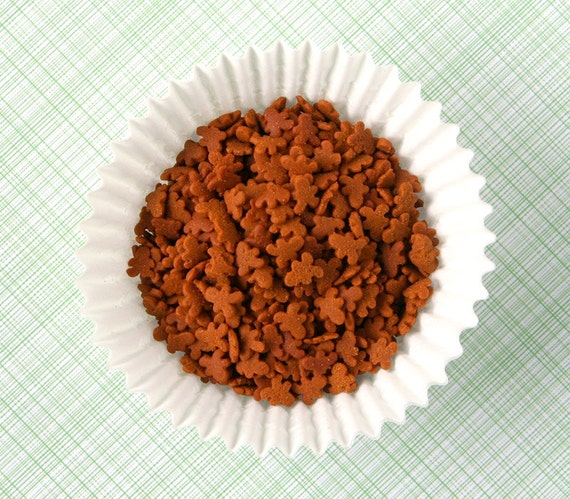 Gingerbread Men Sprinkles / Quins - Christmas Cookies, Cupcakes, Cakepops and Cakes (2.4 ounces) Il_570xn