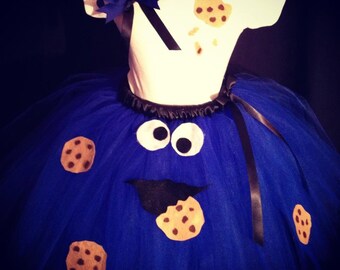 Cookie Monster Tutu Set, Cookie Monster Costume, Birthday Tutu Set