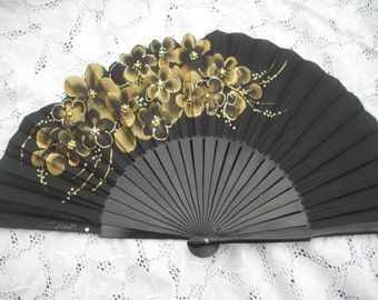hand painted spanish fan FREE SHIPPING