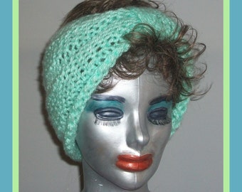 HAT WOMEN KNITTED Hand Knit Hat Woman Turban Halfhat Gift Mom Sisters Friends Headband Ear cover