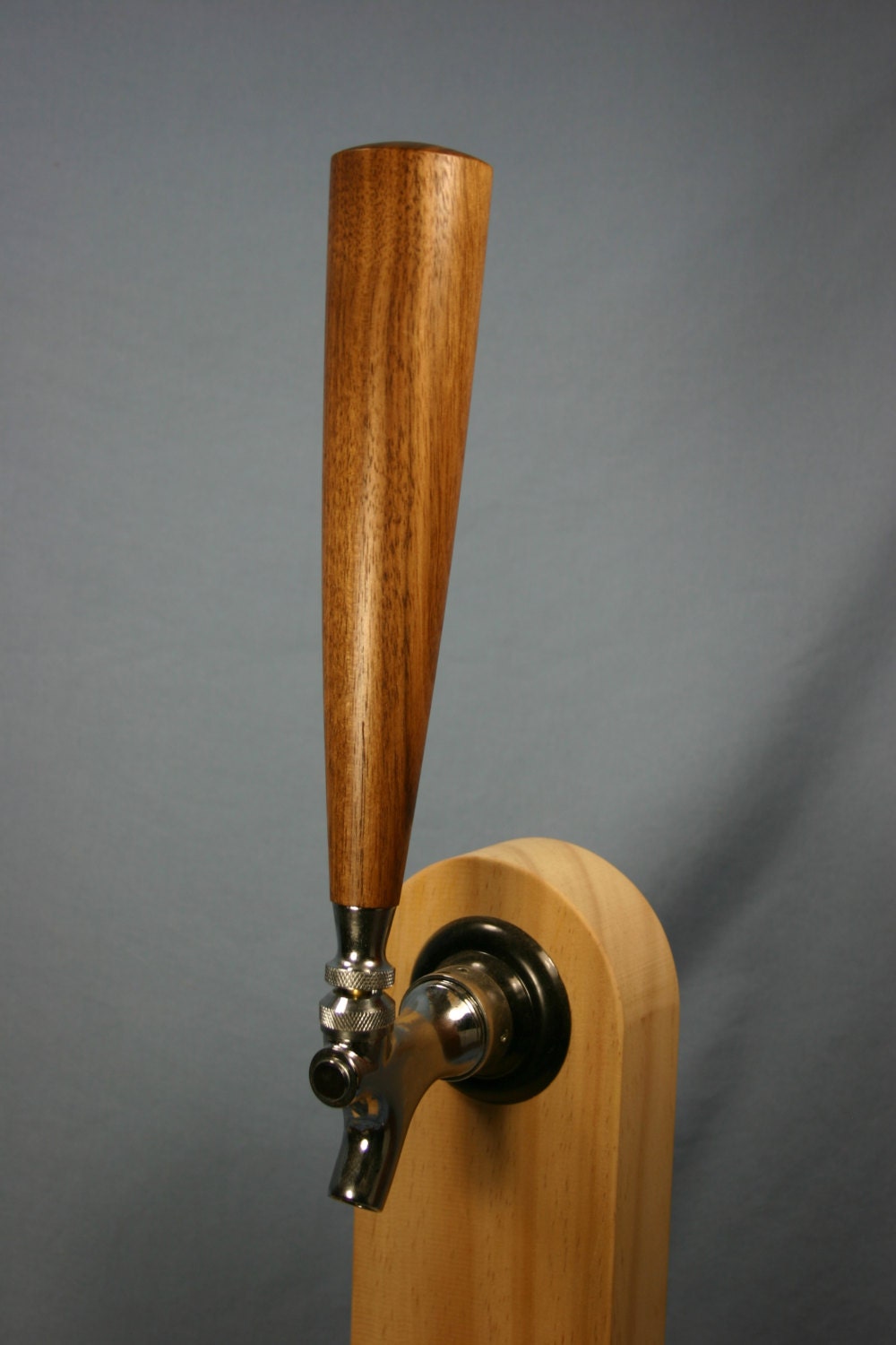 Large Wood Beer Tap Handle Black Walnut 8 Inches Tall