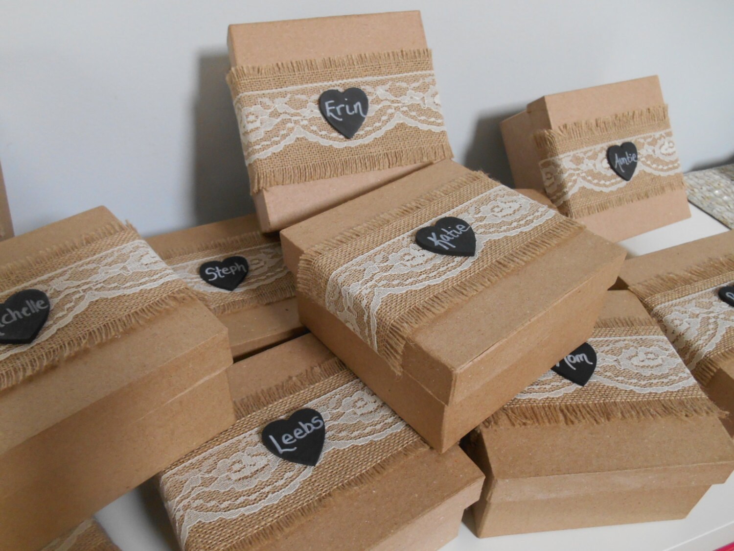 Rustic Personalized Bridesmaid Gift Box Jewelry Keepsake Gift