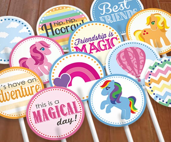 LITTLE PONIES Cupcake Toppers & Party Circles Instant