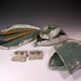 Sushi tray sauce dish chopstick holder set hosta leaf shaped plates