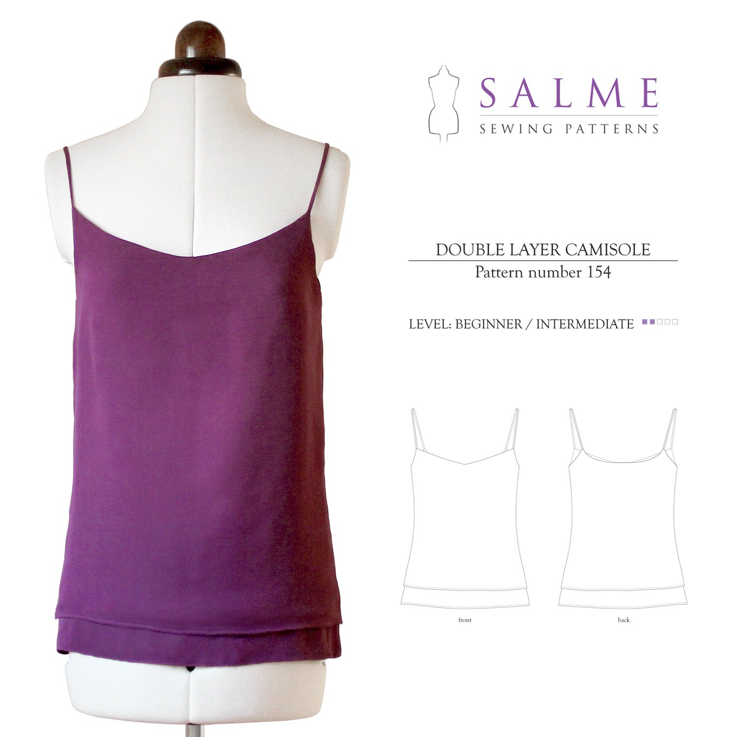 PDF Sewing pattern Double layer camisole