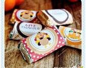 Mr Gobble Theme Give Thanks Printable Candy Bar Wrappers- Mini Chocolate Bar Wrapper- Printable Party Favors - Thanksgiving Party Printables Il_170x135