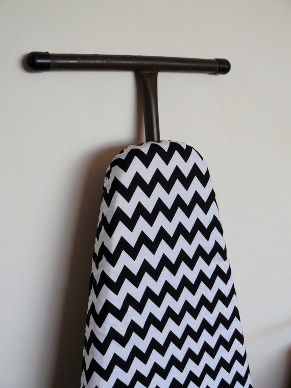 Ironing Board Cover Chevron BLACK and White zig zag