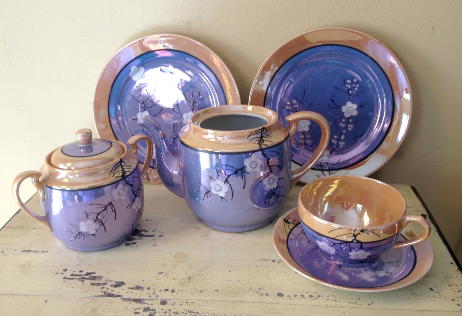 Vintage Tea Set Lusterware Tea Set Japan Tea Set Vintage