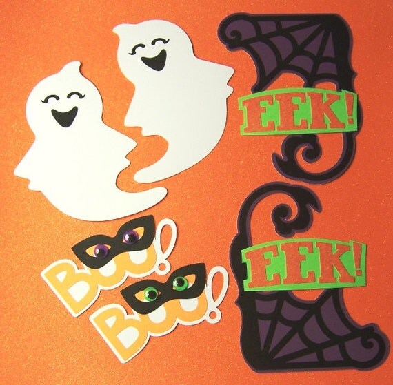 Halloween Set of 8 Die Cut Paper Pieced by PrettyPaperGreetings