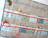 Christmas advent calendar - Tilda teal and pink with linen Quilted with 24 pockets Eco friendly READY TO SHIP Il_170x135